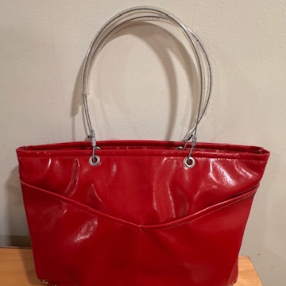 Hardwear by Renee Red Bag with Wire Hardware handles